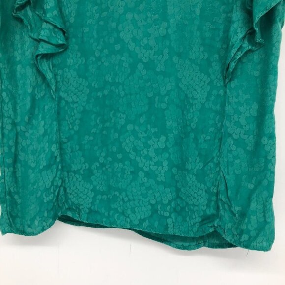 Koton teal textured ruffle short sleeve  t-shirt - Picture 13 of 16